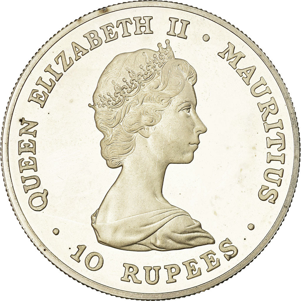 Moneta, Mauritius, 10 Rupees, 1981, Proof, SPL, Argento, KM:46a