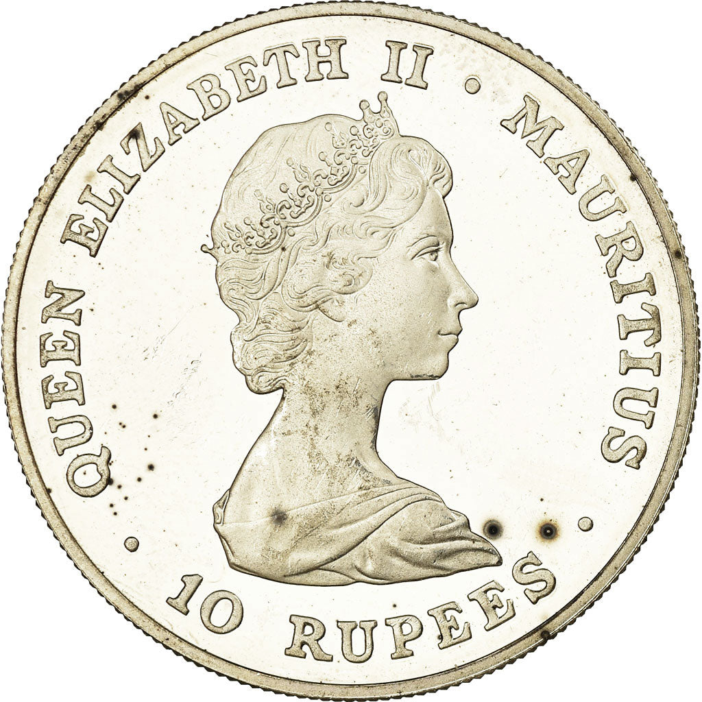 Moneta, Mauritius, 10 Rupees, 1981, Proof, SPL, Argento, KM:46a