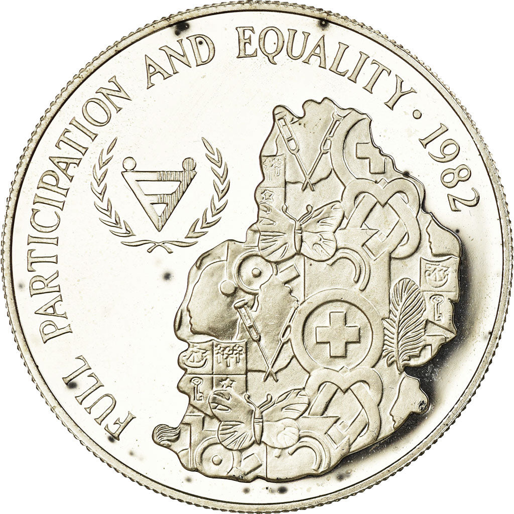 Moneda, Mauricio, 25 Rupees, 1982, Proof, SC, Plata, KM:49