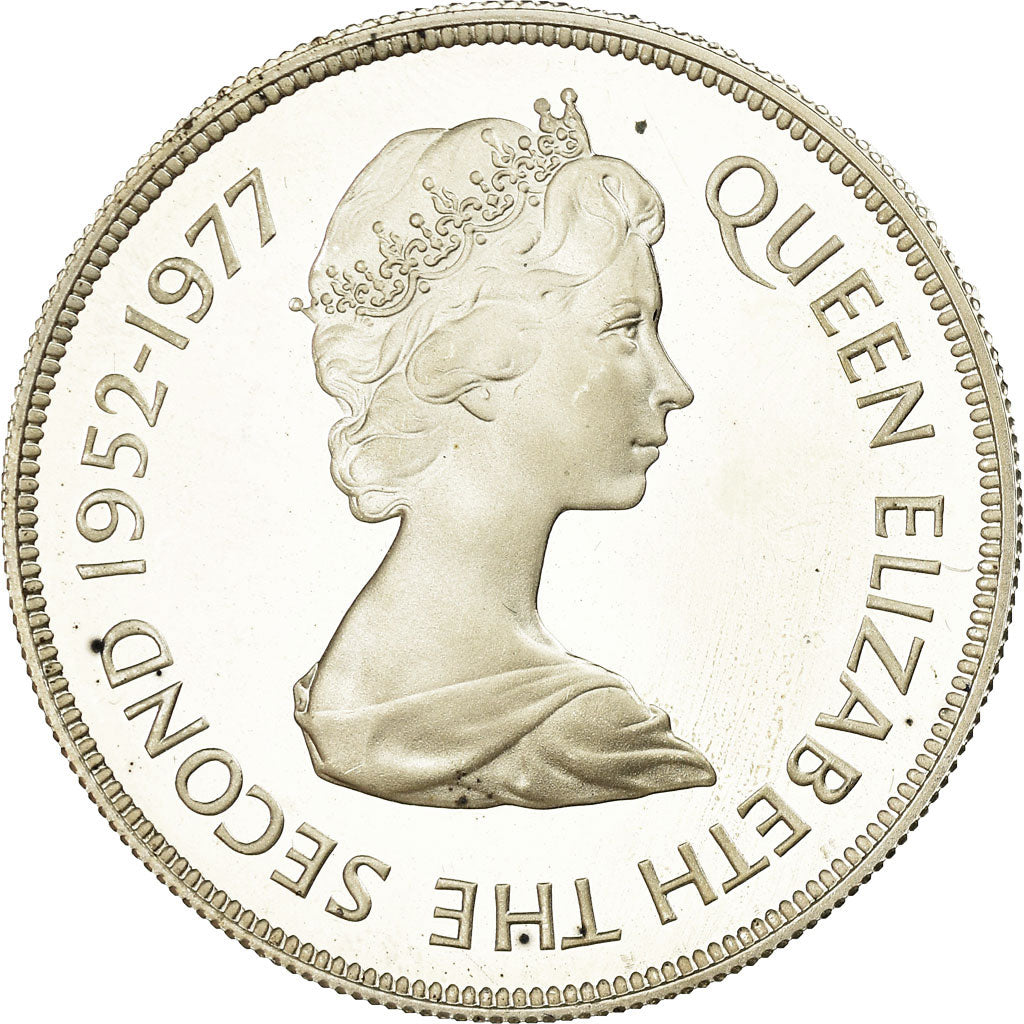 Moneda, Mauricio, 25 Rupees, 1977, Proof, SC, Plata, KM:43a