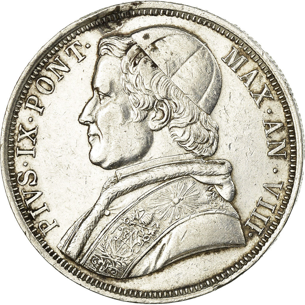 Moeda, ESTADOS ITALIANOS, PAPAL STATES, Pius IX, Scudo, 1853, Roma, EF(40-45)