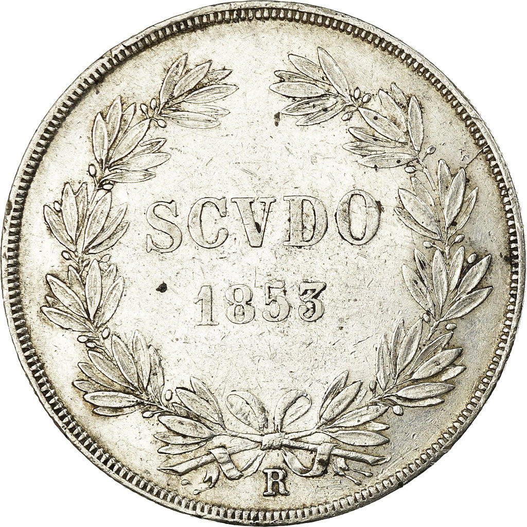 Moeda, ESTADOS ITALIANOS, PAPAL STATES, Pius IX, Scudo, 1853, Roma, EF(40-45)