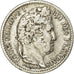 Moeda, França, Louis-Philippe, 25 Centimes, 1845, Rouen, EF(40-45), Prata