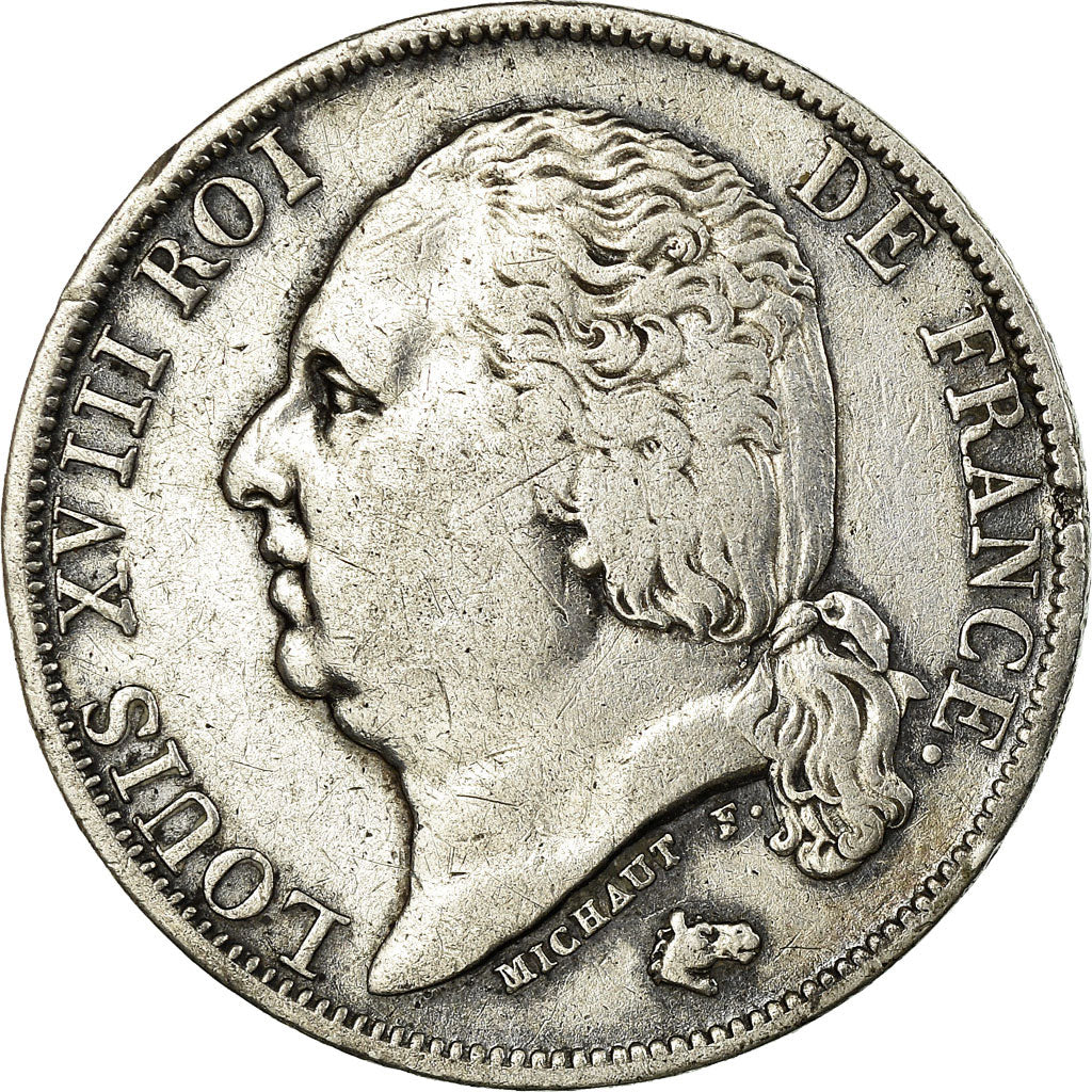 Coin, France, Louis XVIII, Louis XVIII, Franc, 1816, Paris, VF(30-35), Silver