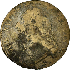 Moneda, Francia, 12 deniers françois, 12 Deniers, 1791, Paris, BC, Bronce