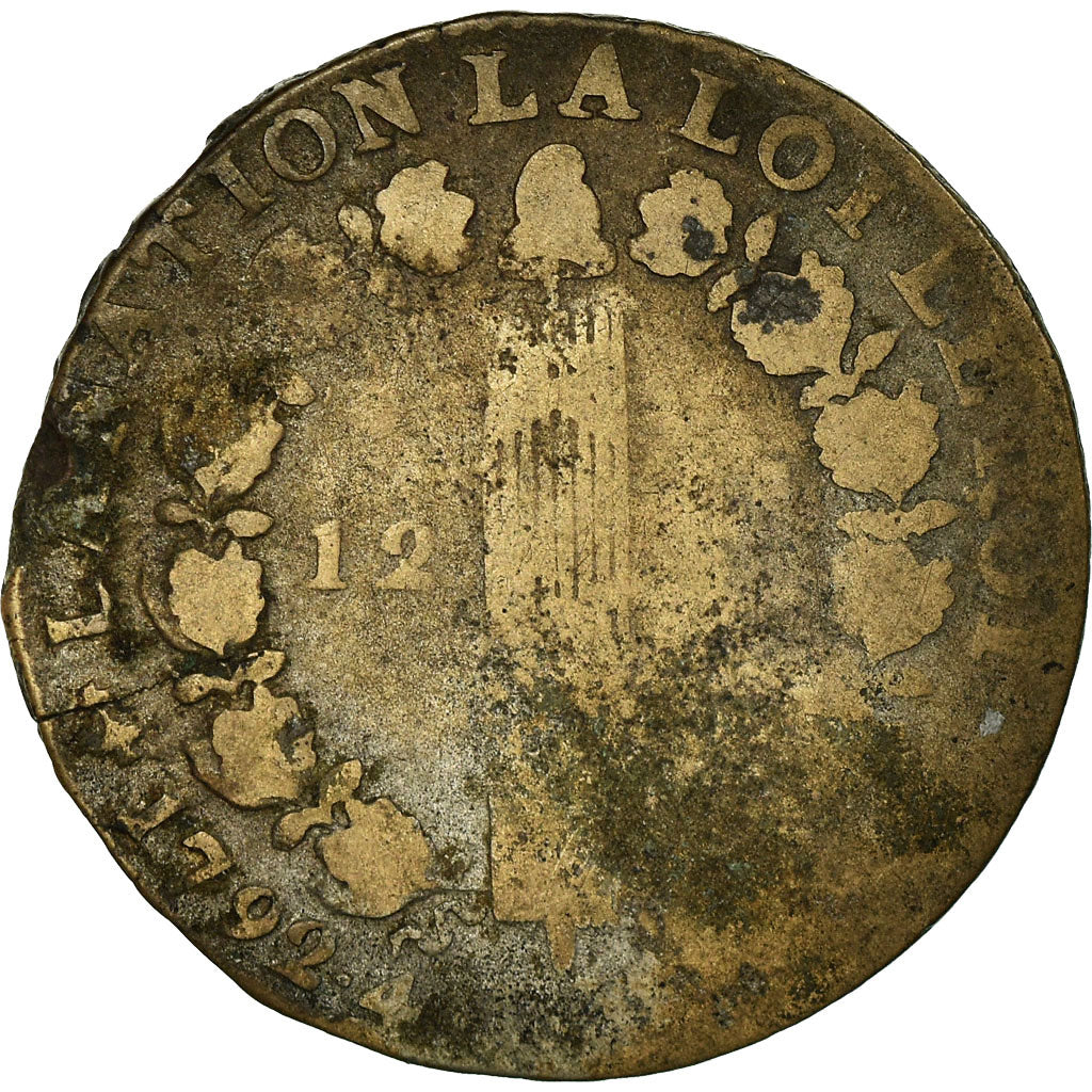 Coin, France, 12 deniers françois, 12 Deniers, 1791, Paris, F(12-15), Bronze