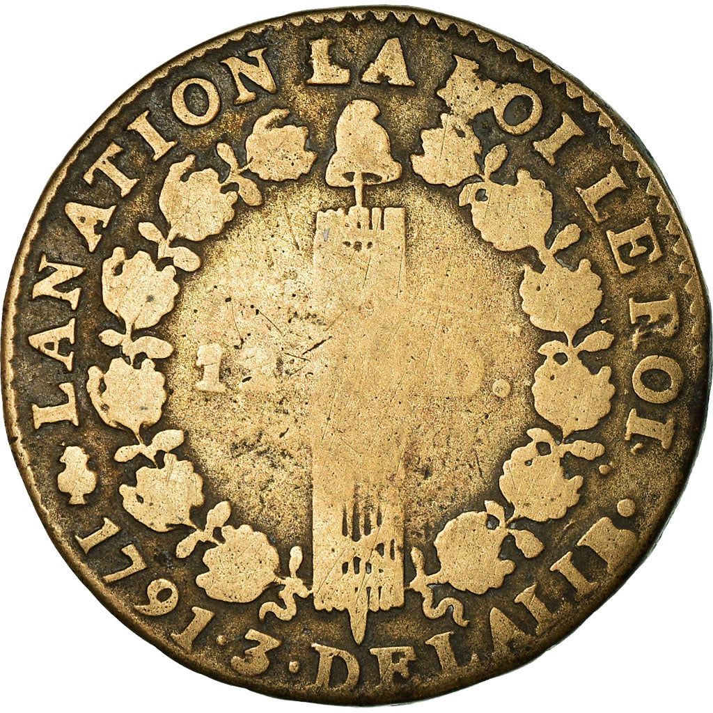 Monnaie, France, 12 deniers françois, 12 Deniers, 1791, Paris, TB, Bronze