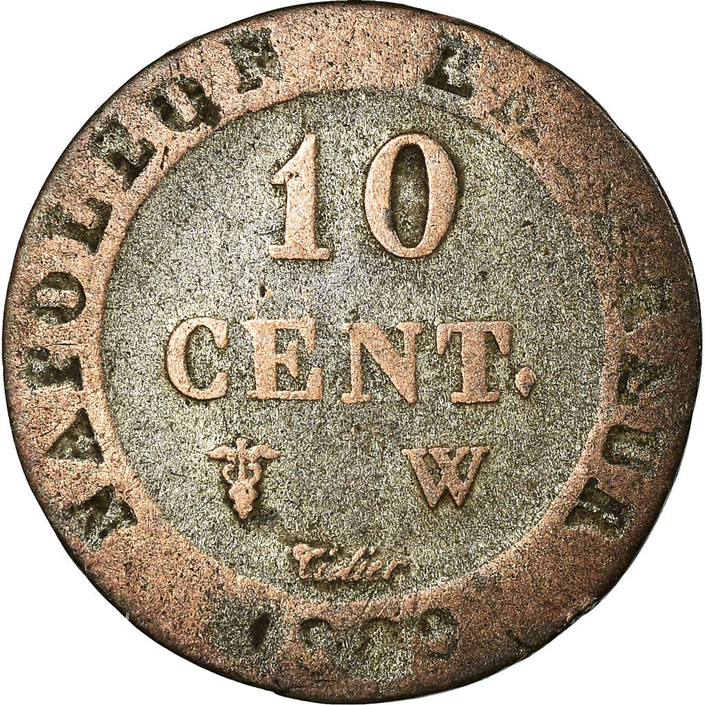 Coin, France, Napoléon I, 10 Centimes, 1809, Lille, VF(20-25), Billon