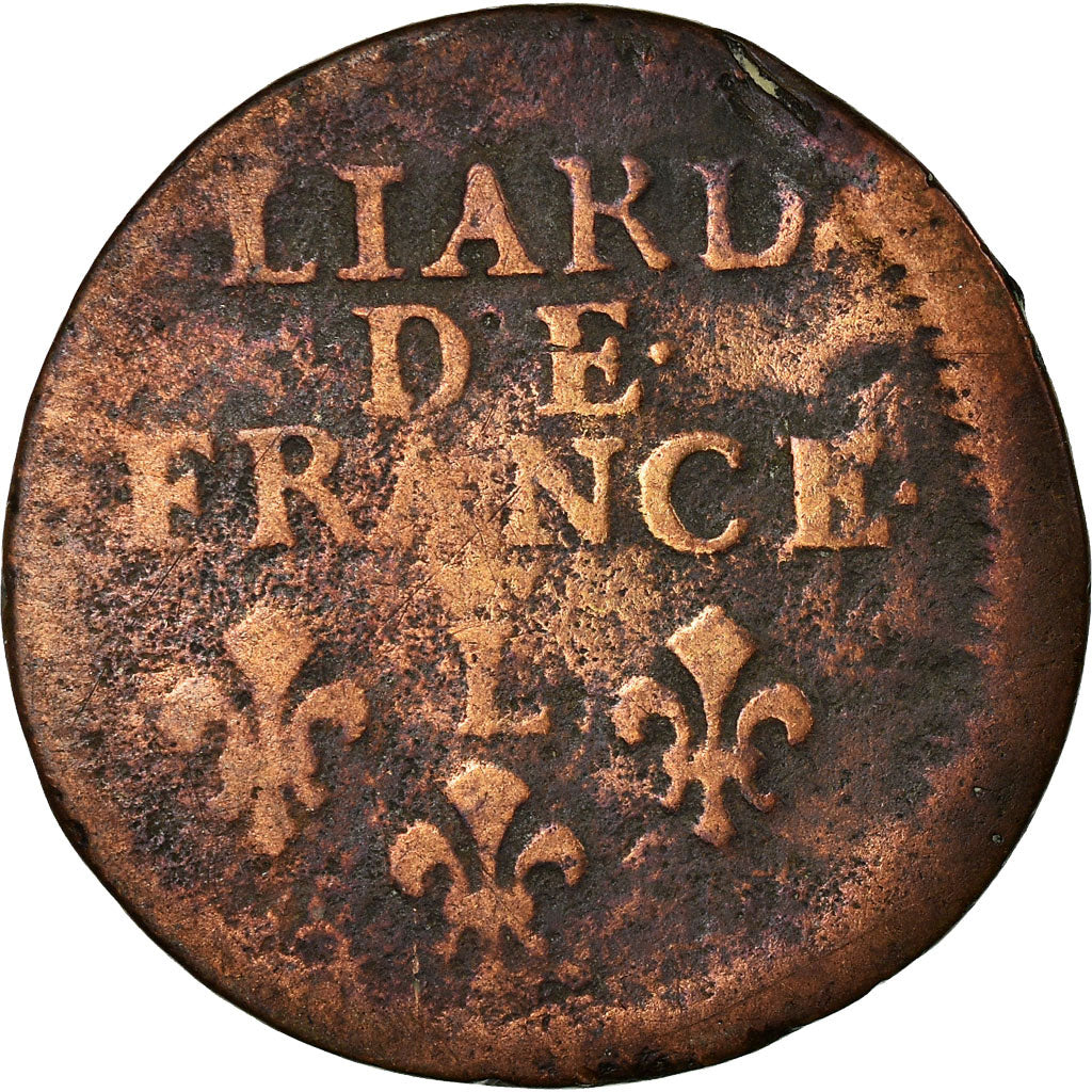 Moneta, Francja, Louis XIV, Liard de France au buste âgé, troisième type