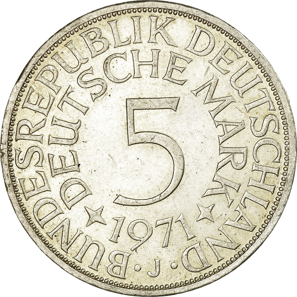 Coin, GERMANY - FEDERAL REPUBLIC, 5 Mark, 1971, Hambourg, MS(60-62), Silver