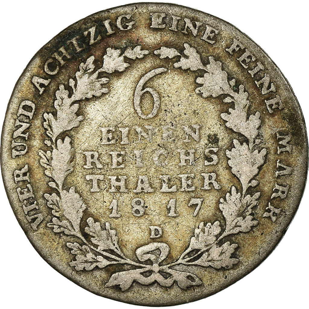 Coin, German States, PRUSSIA, Friedrich Wilhelm III, 1/6 Thaler, 1817