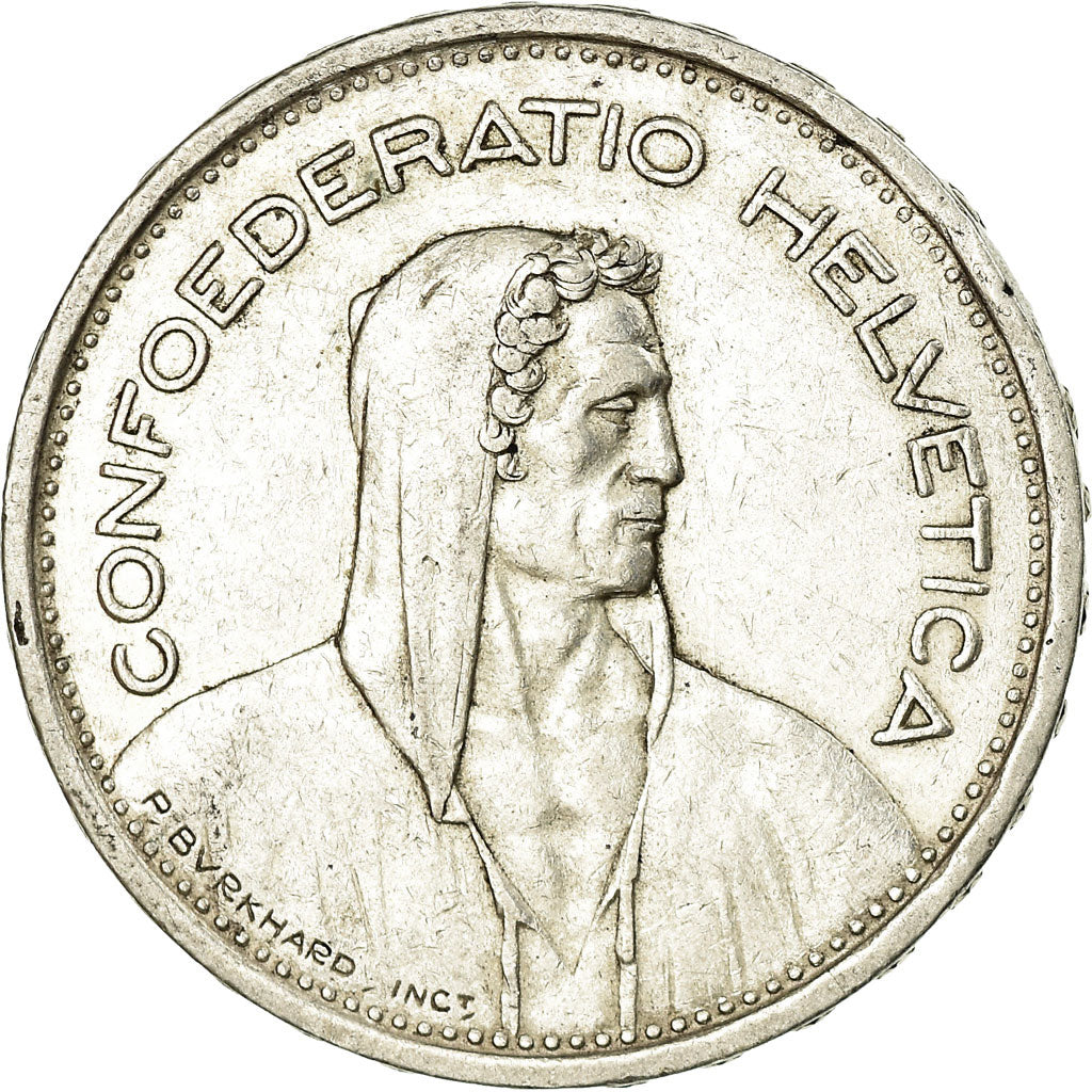 Coin, Switzerland, 5 Francs, 1954, Bern, EF(40-45), Silver, KM:40