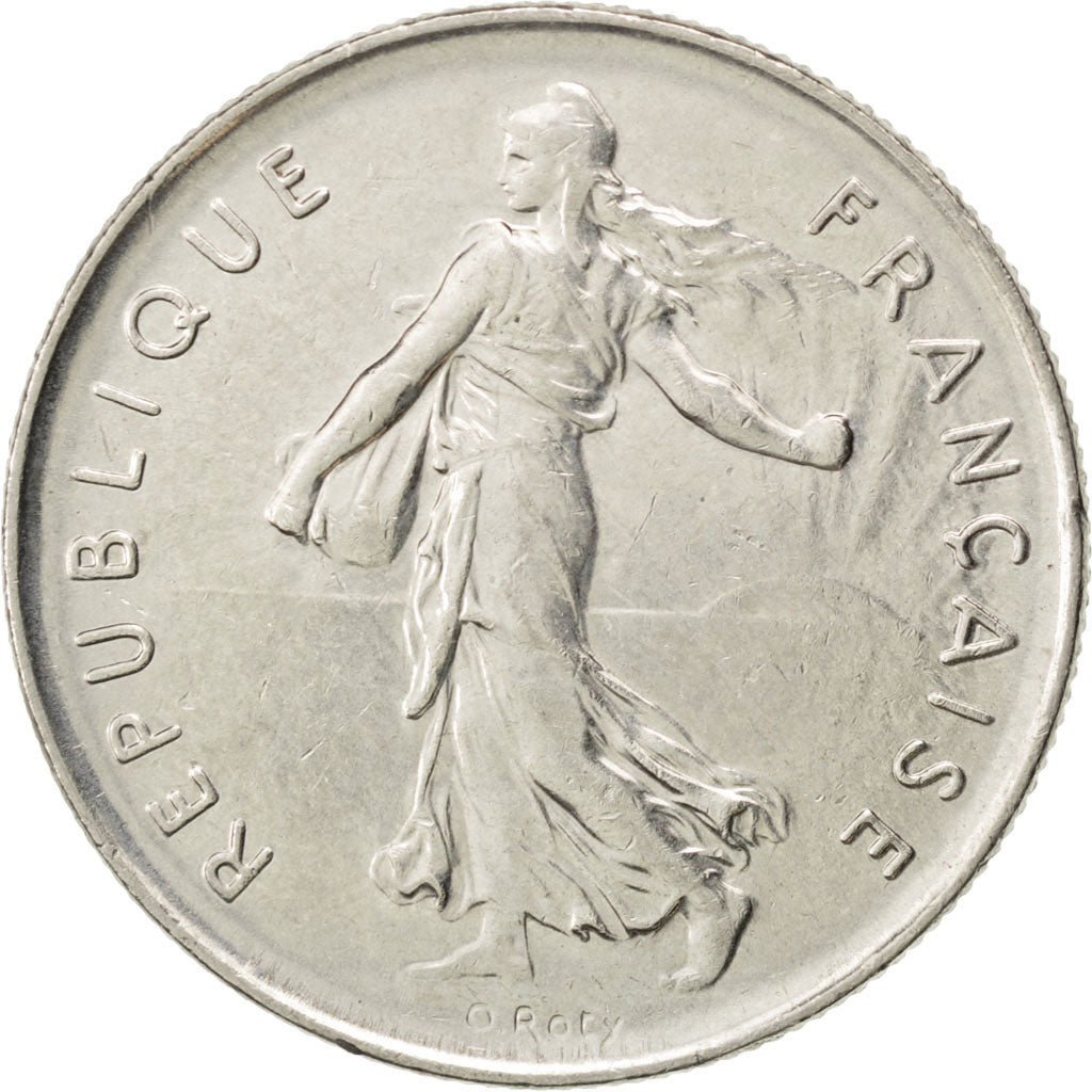 FRANCE, Semeuse, 5 Francs, 1973, Paris, KM #926a.1, AU(55-58), Nickel Clad...