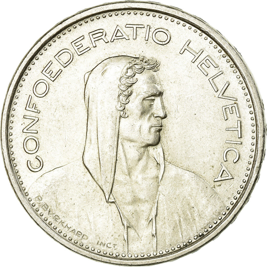 Coin, Switzerland, 5 Francs, 1967, Bern, AU(55-58), Silver, KM:40