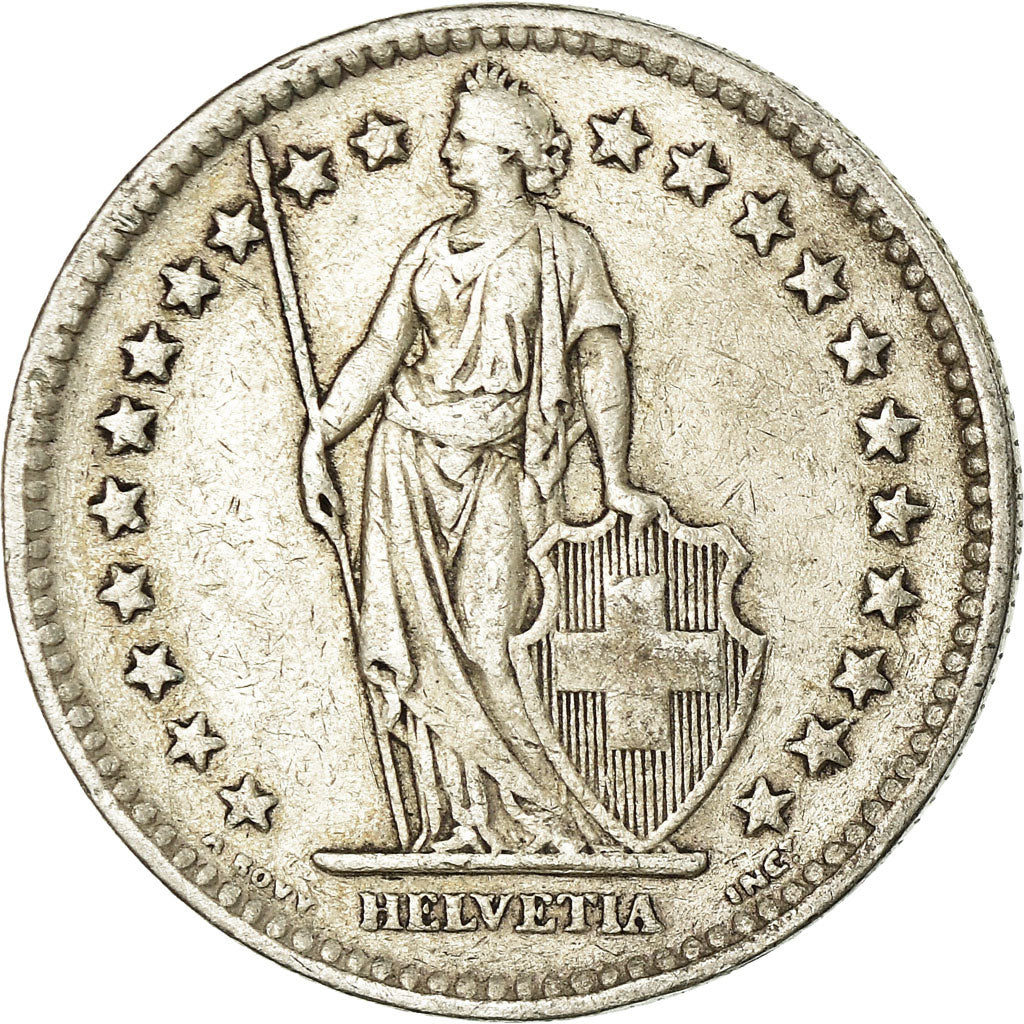 Coin, Switzerland, 2 Francs, 1944, EF(40-45), Silver, KM:21
