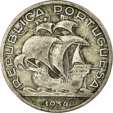 Coin, Portugal, 10 Escudos, 1954, VF(30-35), Silver, KM:586