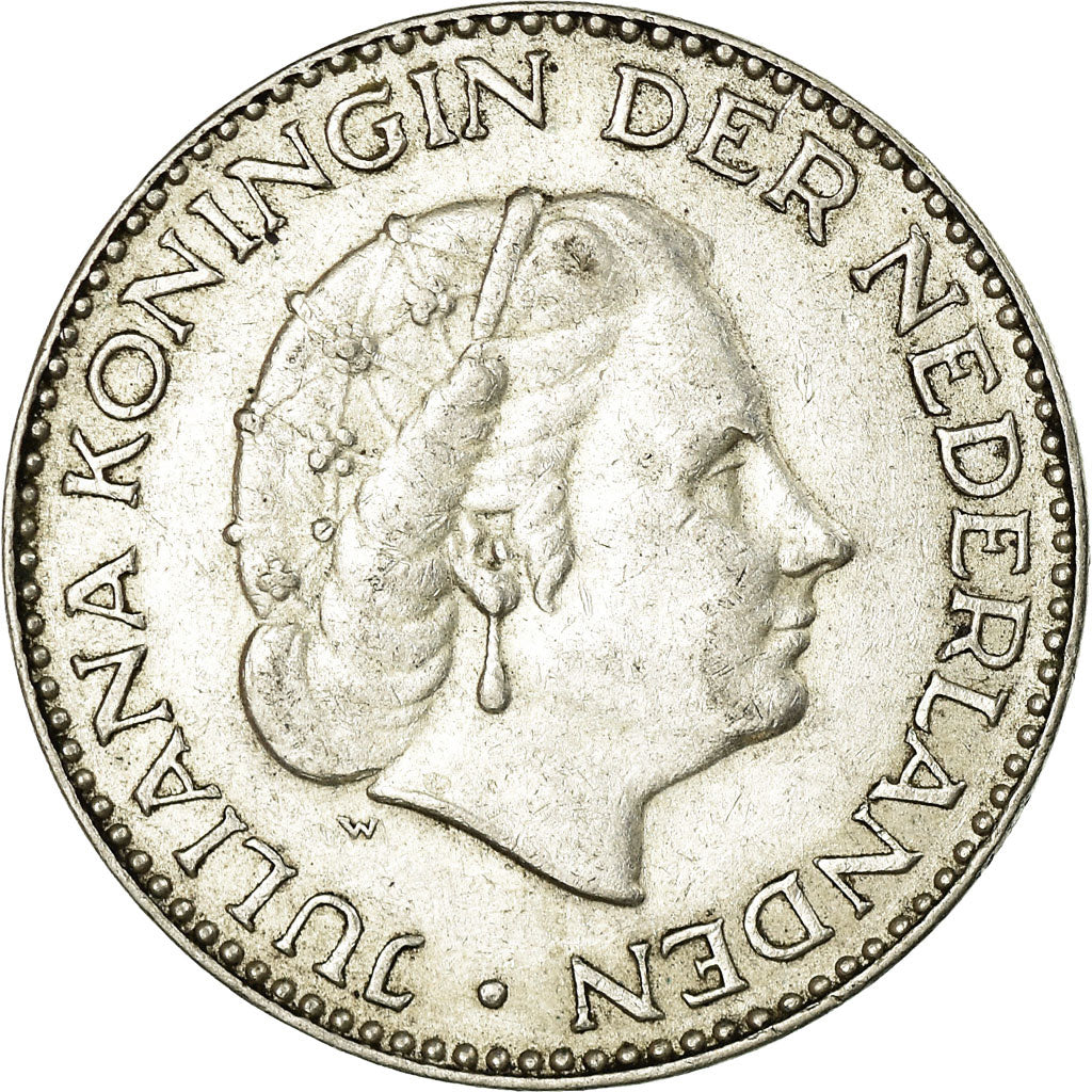 Munten, Nederland, Juliana, Gulden, 1955, ZF+, Zilver, KM:184