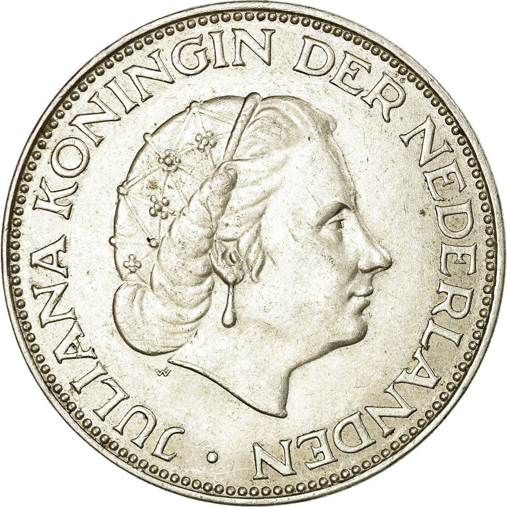 Münze, Niederlande, Juliana, 2-1/2 Gulden, 1959, VZ, Silber, KM:185