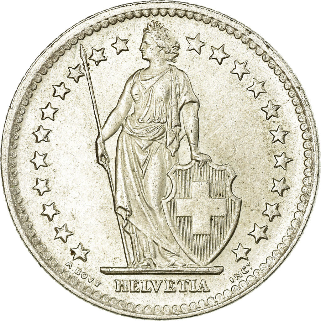 Coin, Switzerland, 2 Francs, 1948, Bern, MS(60-62), Silver, KM:21
