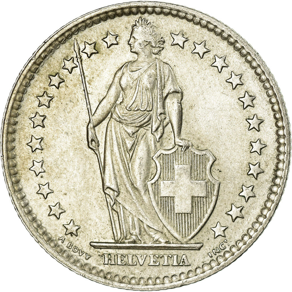 Coin, Switzerland, 2 Francs, 1961, Bern, AU(55-58), Silver, KM:21