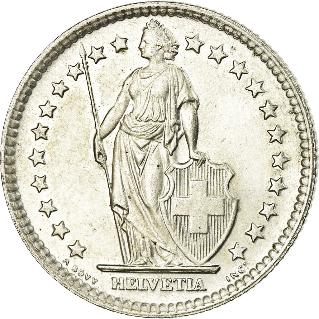 Coin, Switzerland, 2 Francs, 1961, Bern, MS(63), Silver, KM:21