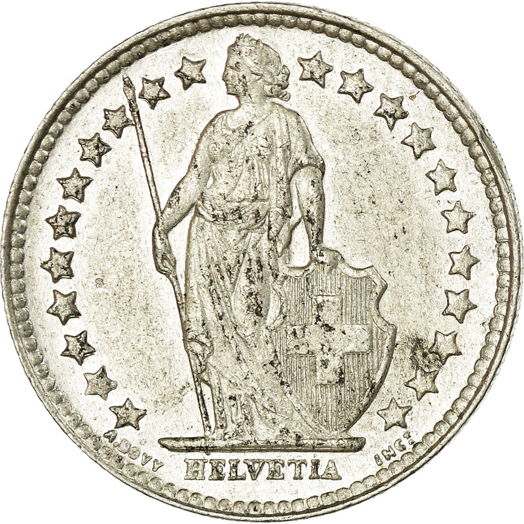 Coin, Switzerland, 1/2 Franc, 1952, Bern, AU(55-58), Silver, KM:23