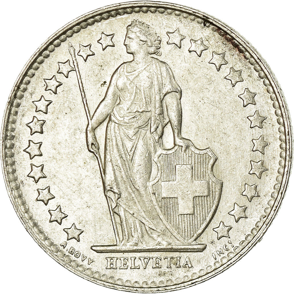 Coin, Switzerland, 1/2 Franc, 1953, Bern, AU(55-58), Silver, KM:23