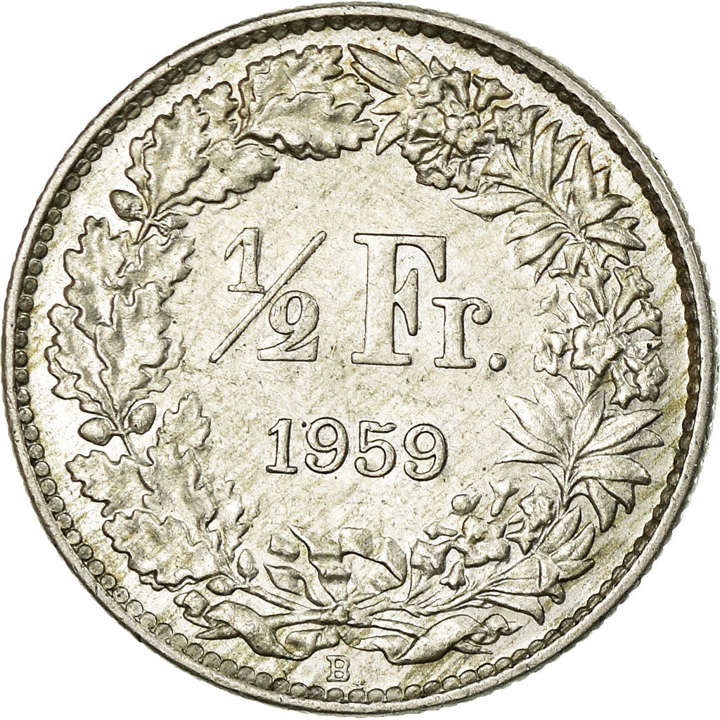 Monnaie, Suisse, 1/2 Franc, 1959, Bern, SUP+, Argent, KM:23