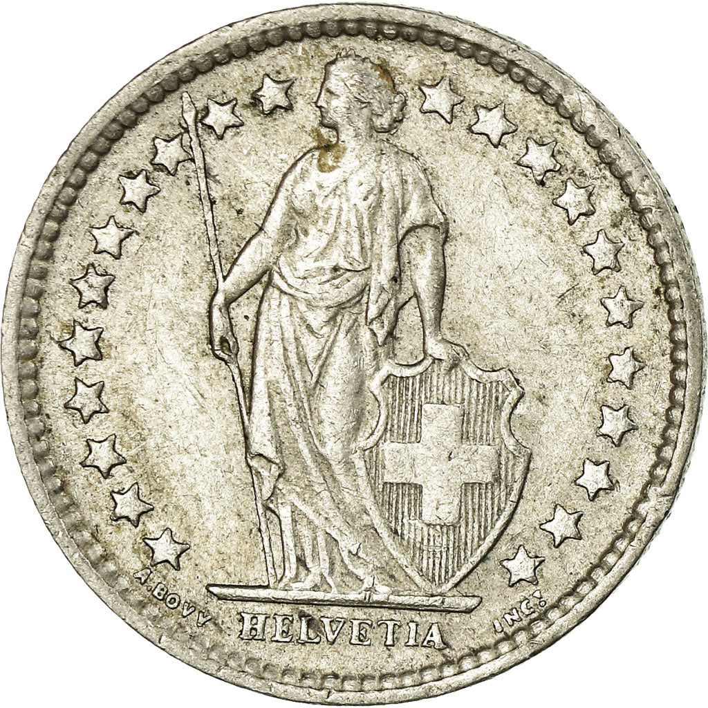 Coin, Switzerland, 1/2 Franc, 1962, Bern, AU(50-53), Silver, KM:23