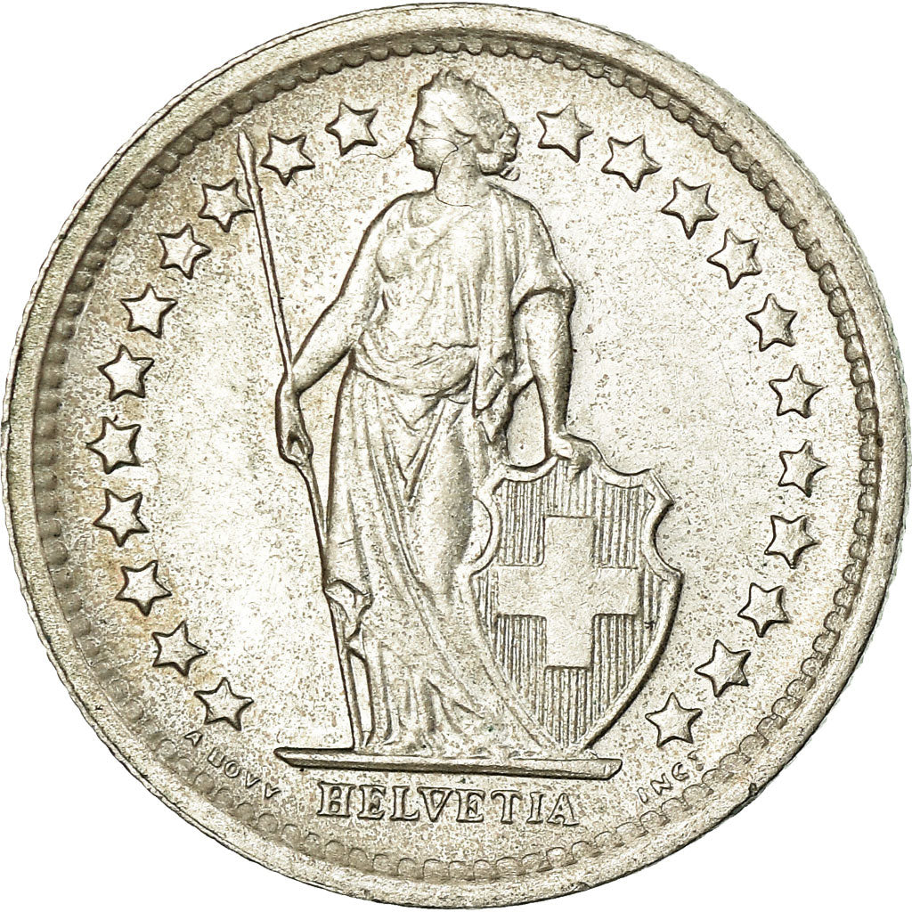 Coin, Switzerland, 1/2 Franc, 1966, Bern, MS(60-62), Silver, KM:23