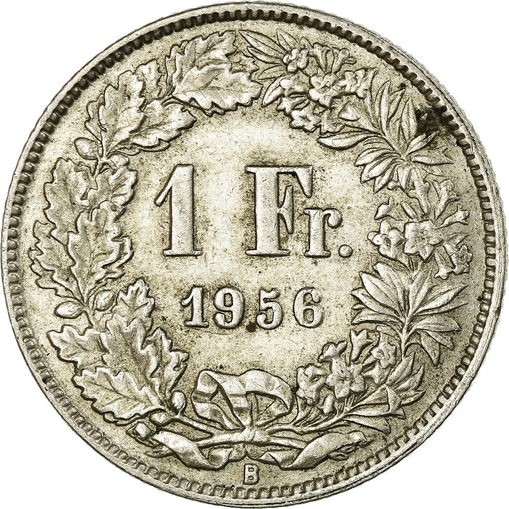Coin, Switzerland, Franc, 1956, Bern, AU(50-53), Silver, KM:24