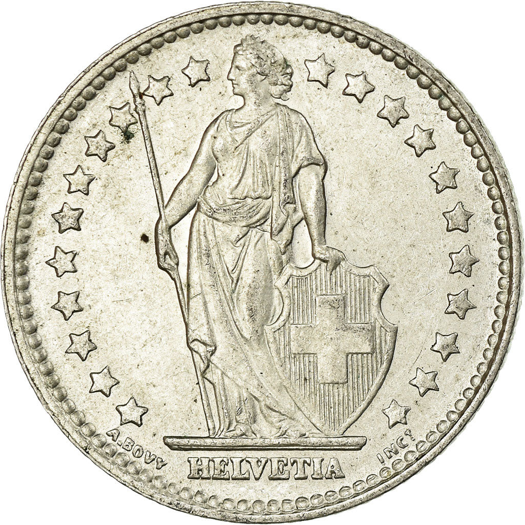 Coin, Switzerland, Franc, 1958, Bern, MS(60-62), Silver, KM:24