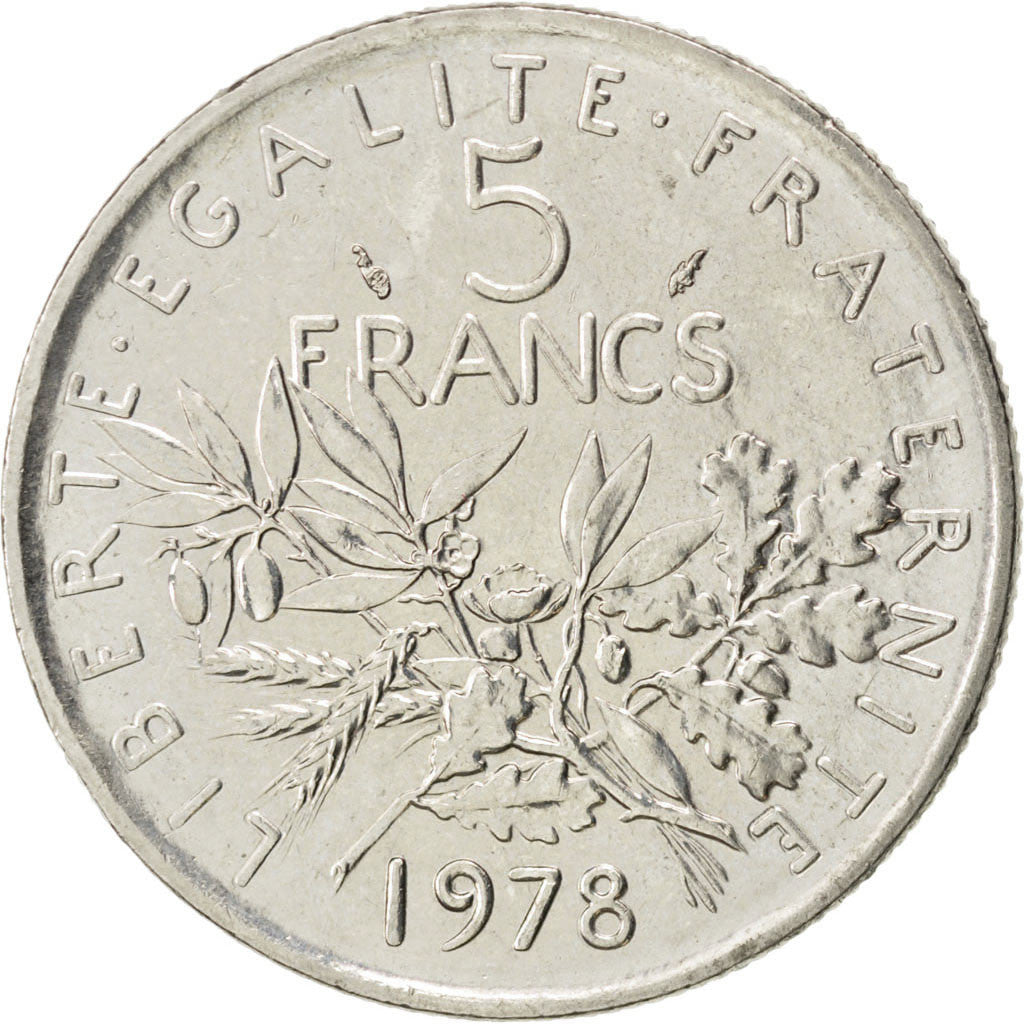 Vème République, 5 Francs Semeuse 1978, KM 926a.1
