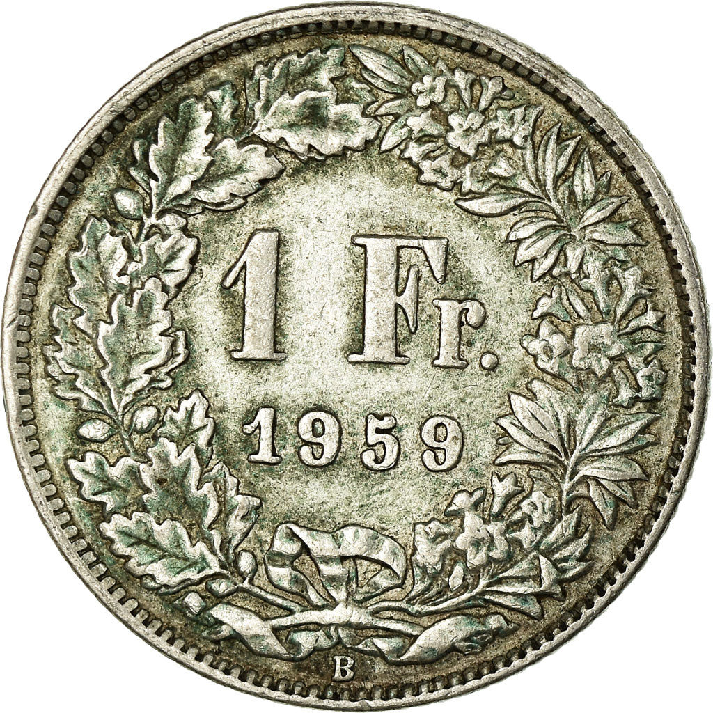 Coin, Switzerland, Franc, 1959, Bern, AU(50-53), Silver, KM:24