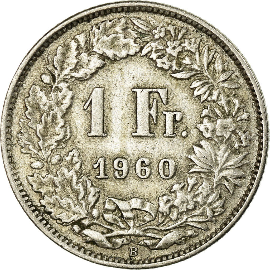 Coin, Switzerland, Franc, 1960, Bern, AU(50-53), Silver, KM:24