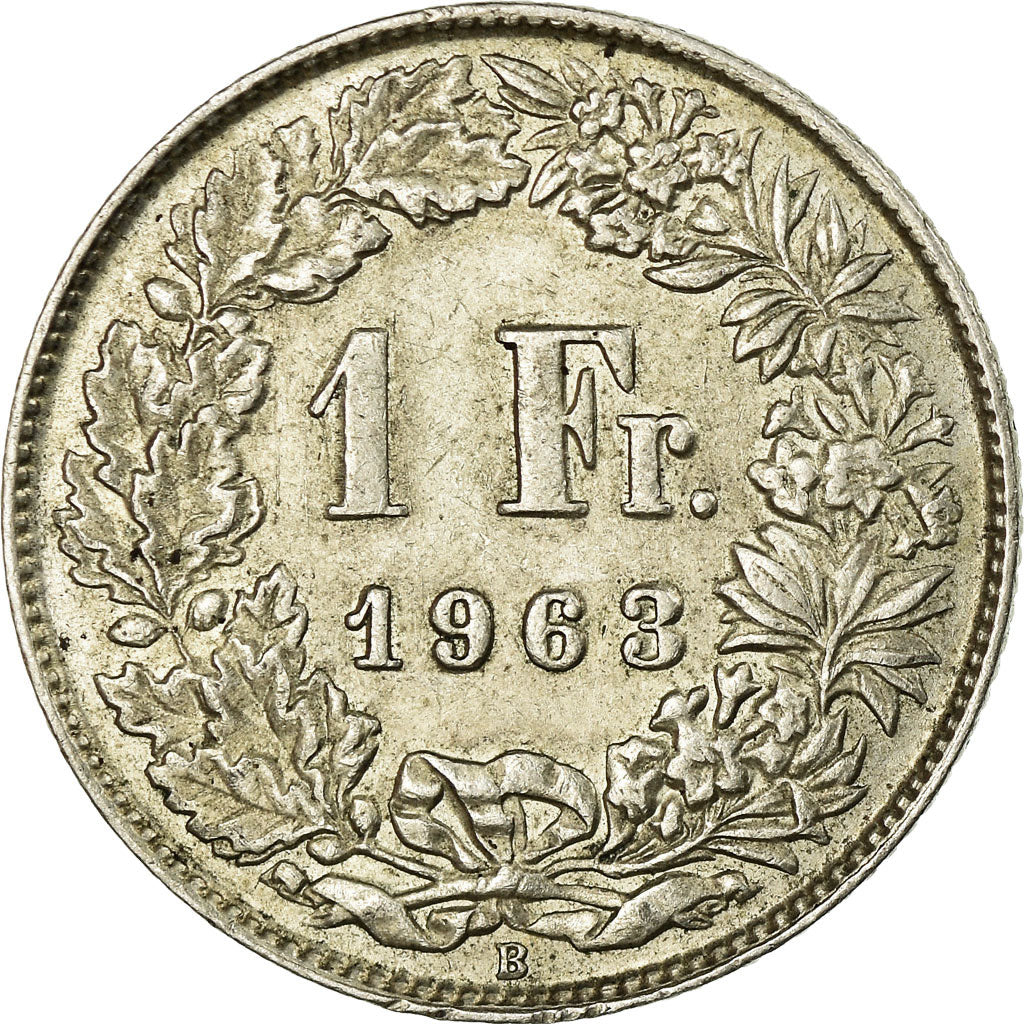 Coin, Switzerland, Franc, 1963, Bern, AU(50-53), Silver, KM:24