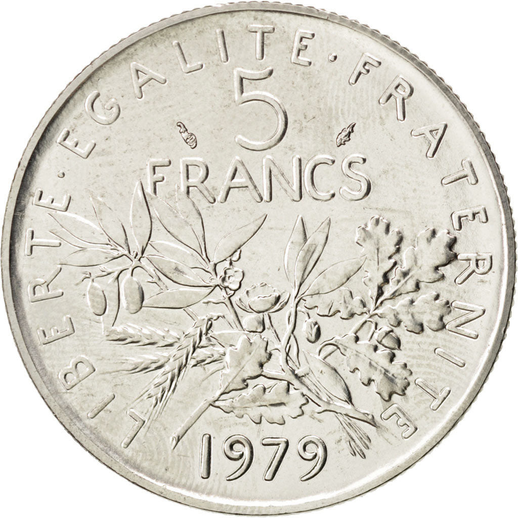 FRANCE, Semeuse, 5 Francs, 1979, Paris, KM #926a.1, MS(64), Nickel Clad...