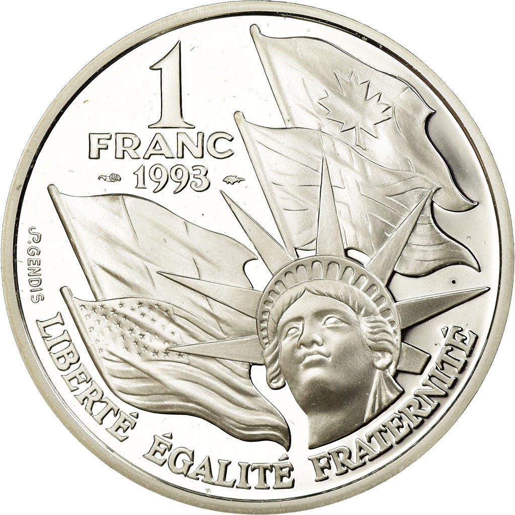 France, Franc, 1993, Paris, MS(65-70), Silver, KM:1014