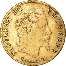 Moneda, Francia, Napoleon III, Napoléon III, 5 Francs, 1863, Paris, MBC, Oro