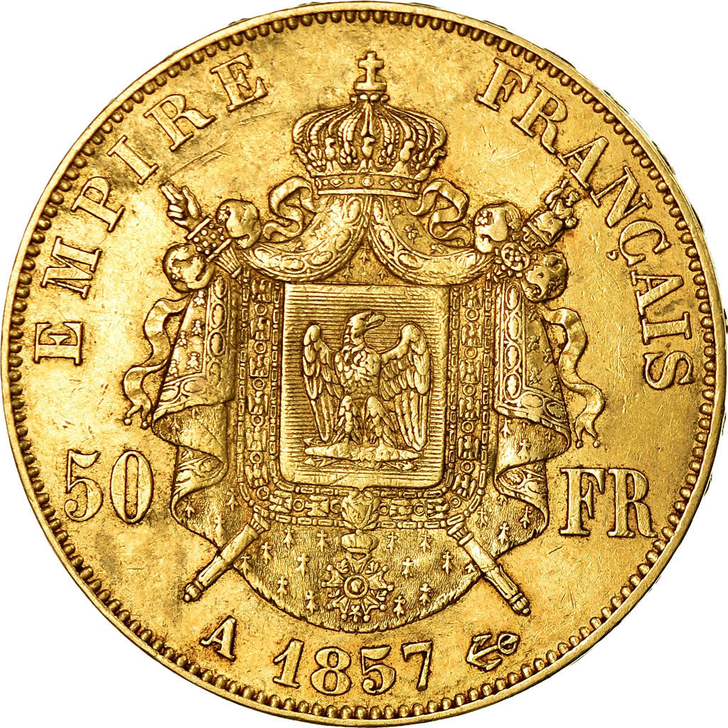 Moeda, França, Napoleon III, Napoléon III, 50 Francs, 1857, Paris, AU(50-53)