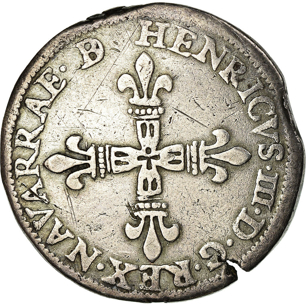 Moneda, ESTADOS FRANCESES, Béarn, 1/4 Écu de Béarn, 1/4 Ecu, 1589, Pau, MBC