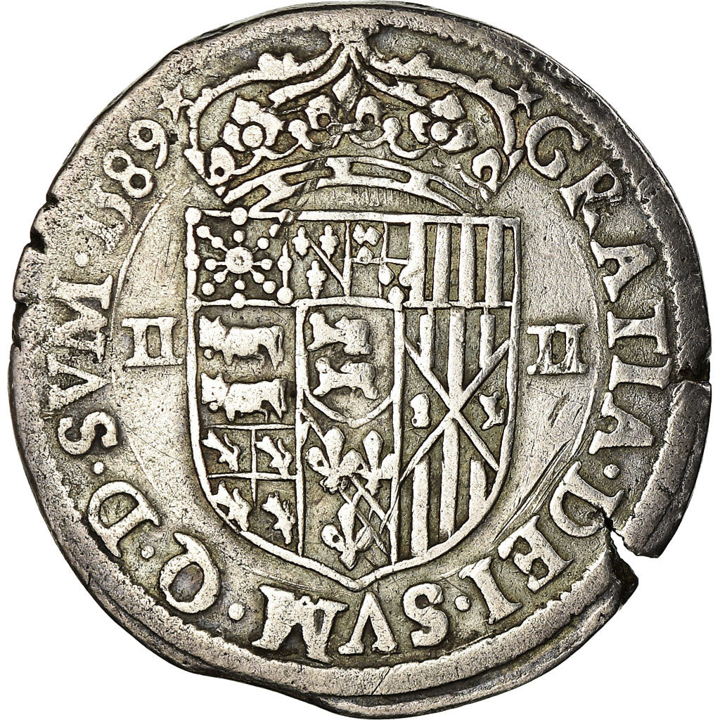 Moneda, ESTADOS FRANCESES, Béarn, 1/4 Écu de Béarn, 1/4 Ecu, 1589, Pau, MBC