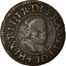 Coin, France, Henri III, Denier Tournois, 1578, Paris, EF(40-45), Copper