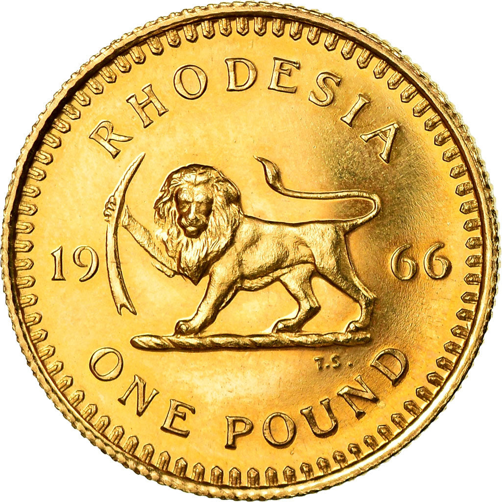 Coin, Rhodesia, Elizabeth II, Pound, 1966, British Royal Mint, Proof, MS(64)