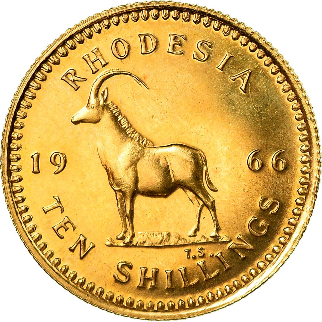 Coin, Rhodesia, Elizabeth II, 10 Shillings, 1966, British Royal Mint, MS(64)