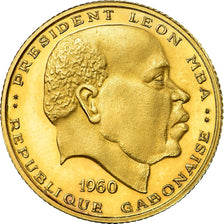 Coin, Gabon, Léon Mba, 10 Francs, 1960, Paris, Proof, MS(64), Gold, KM:1