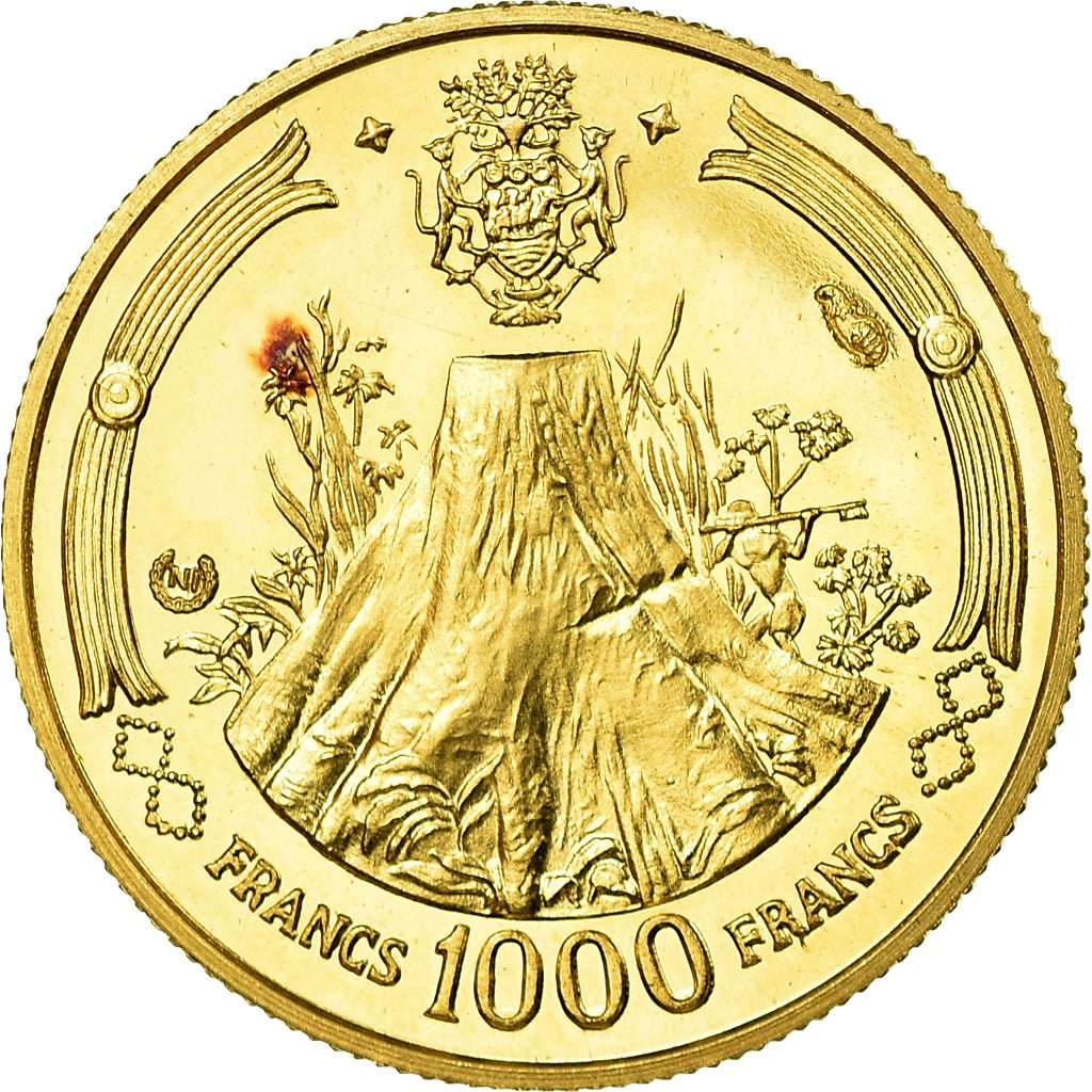 Coin, Gabon, Albert Bernard Bongo, 1000 Francs, 1969, Proof, MS(64), Gold, KM:6