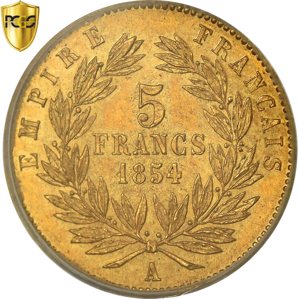 Coin, France, Napoleon III, Napoléon III, 5 Francs, 1854, Paris, PCGS, MS64