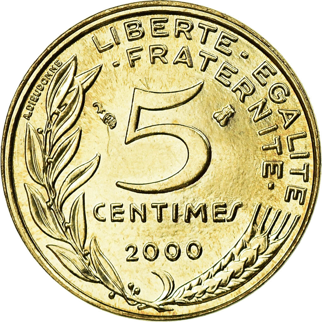 Coin, France, Marianne, 5 Centimes, 2000, Paris, MS(65-70), Aluminum-Bronze