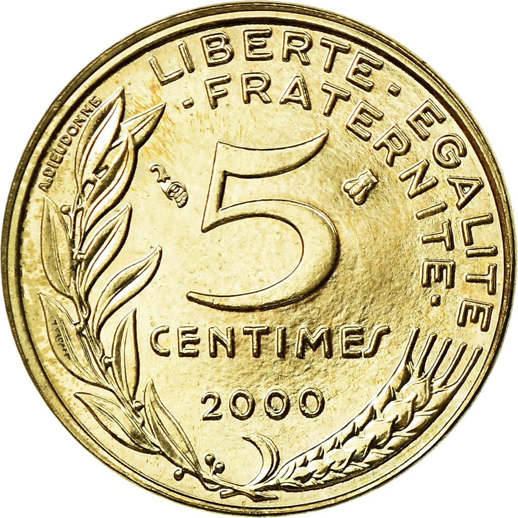 Coin, France, Marianne, 5 Centimes, 2000, Paris, MS(64), Aluminum-Bronze